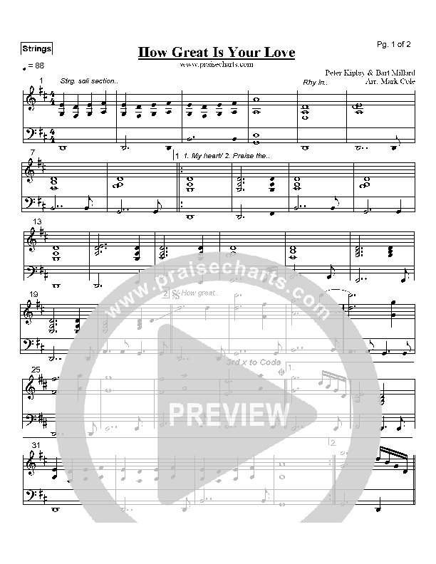 How Great Is Your Love Strings (MercyMe)