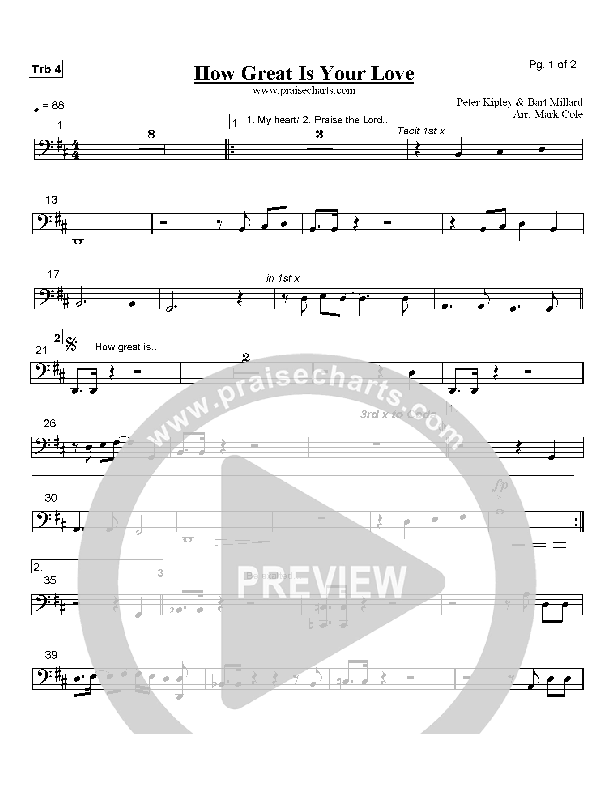 How Great Is Your Love Trombone 4 (MercyMe)