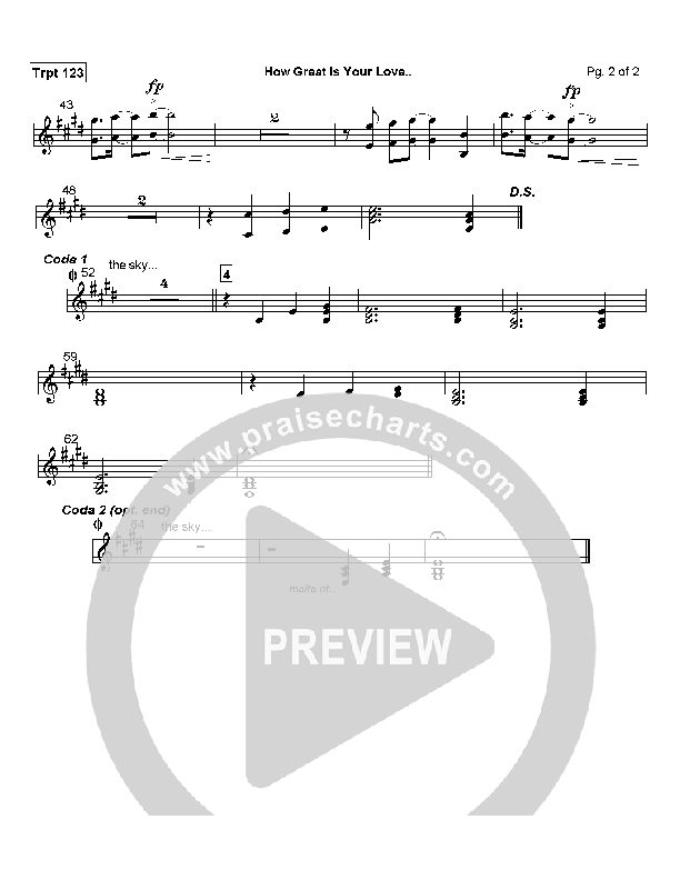 How Great Is Your Love Trumpet 1/2/3 (MercyMe)