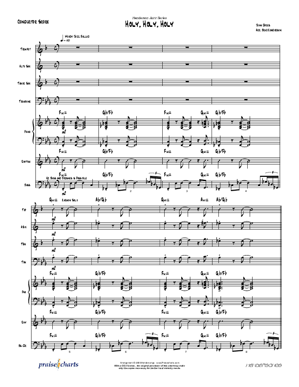 Holy Holy Holy (Instrumental) Conductor's Score (Brad Henderson)