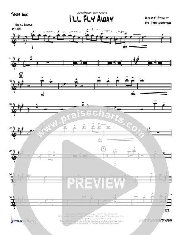 I'll Fly Away (Instrumental) Tenor Sax 2 (Brad Henderson)