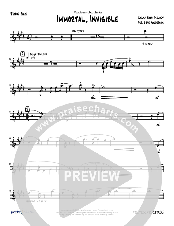 Immortal Invisible (Instrumental) Tenor Sax 2 (Brad Henderson)
