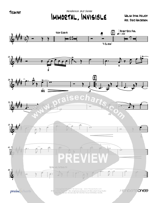 Immortal Invisible (Instrumental) Trumpet (Brad Henderson)