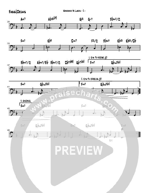 Wherever He Leads I'll Go (Instrumental) Bass Guitar (Brad Henderson)