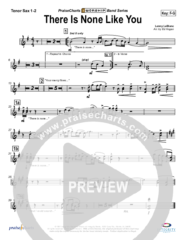 There Is None Like You Tenor Sax 1/2 (Lenny LeBlanc)