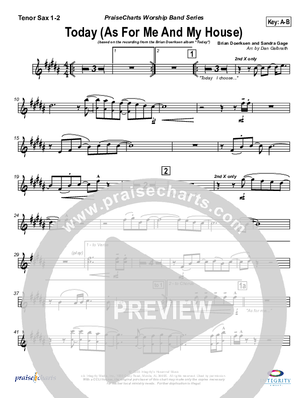 Today Tenor Sax 1/2 (Brian Doerksen)