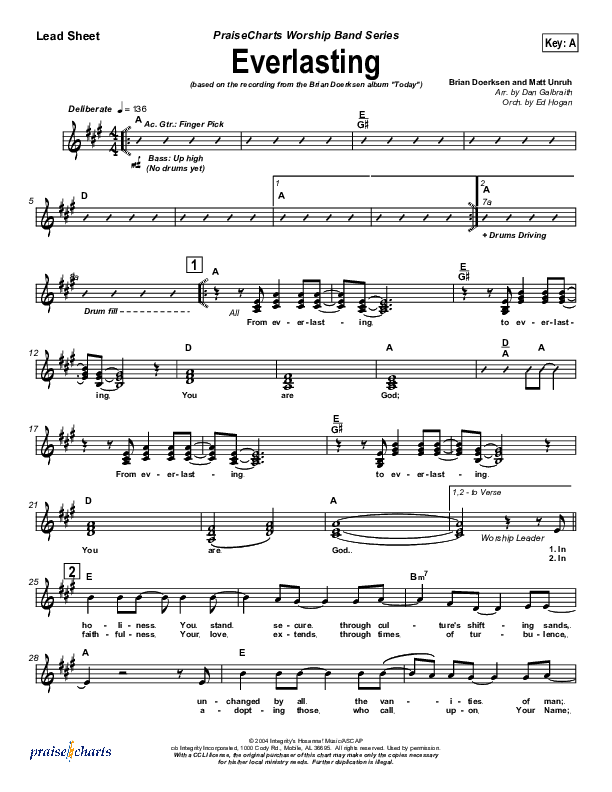 Everlasting Lead Sheet (SAT) (Brian Doerksen)