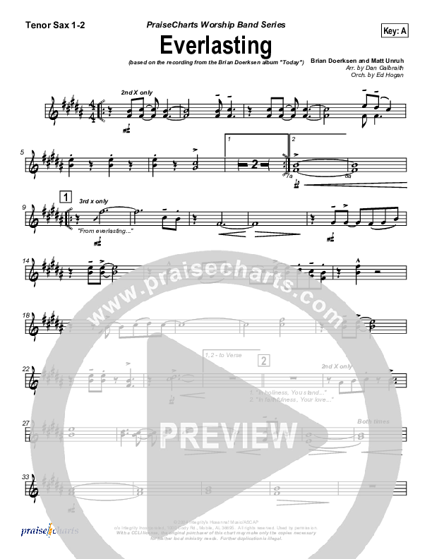 Everlasting Tenor Sax 1/2 (Brian Doerksen)