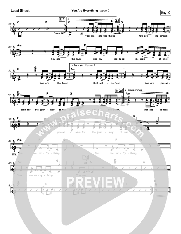 You Are Everything Lead Sheet (SAT) (Brian Doerksen)