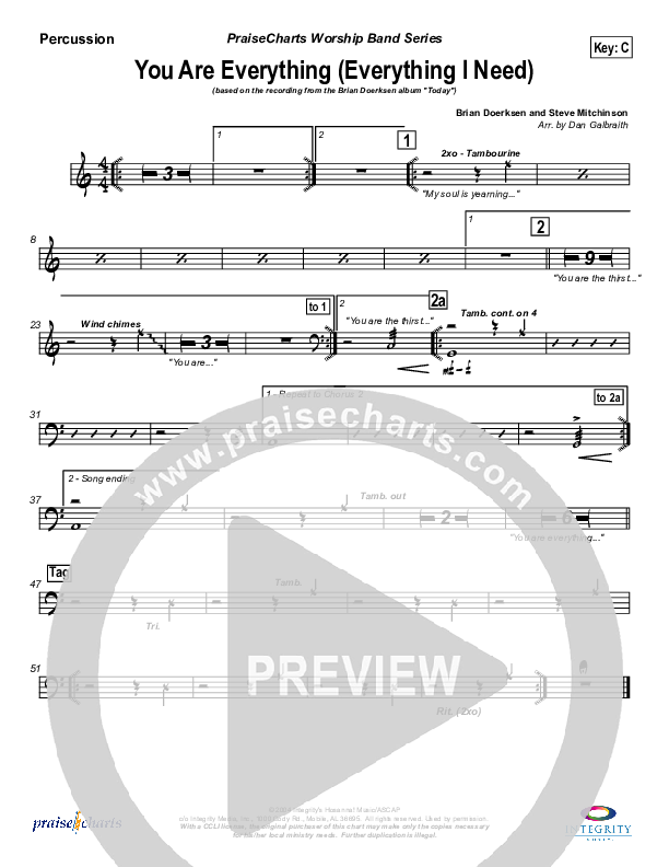 You Are Everything Percussion (Brian Doerksen)