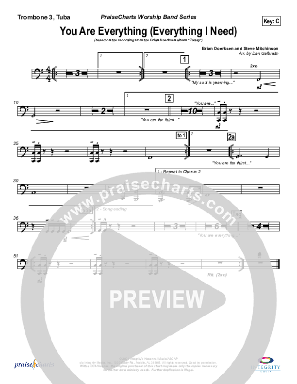 You Are Everything Trombone 3/Tuba (Brian Doerksen)