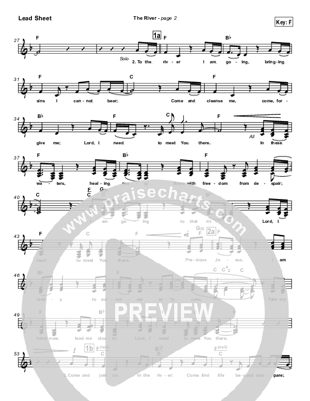 The River Lead Sheet (SAT) (Brian Doerksen)