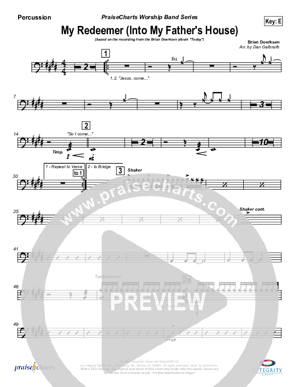 My Redeemer Percussion (Brian Doerksen)