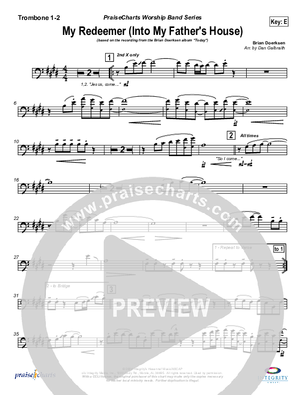 My Redeemer Trombone 1/2 (Brian Doerksen)