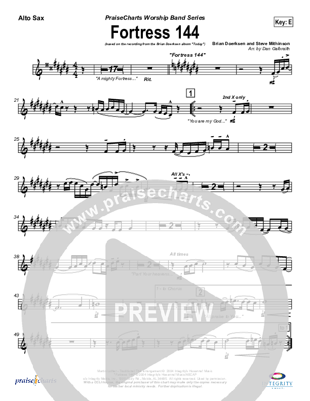 Fortress 144 (with A Mighty Fortress) Alto Sax (Brian Doerksen)