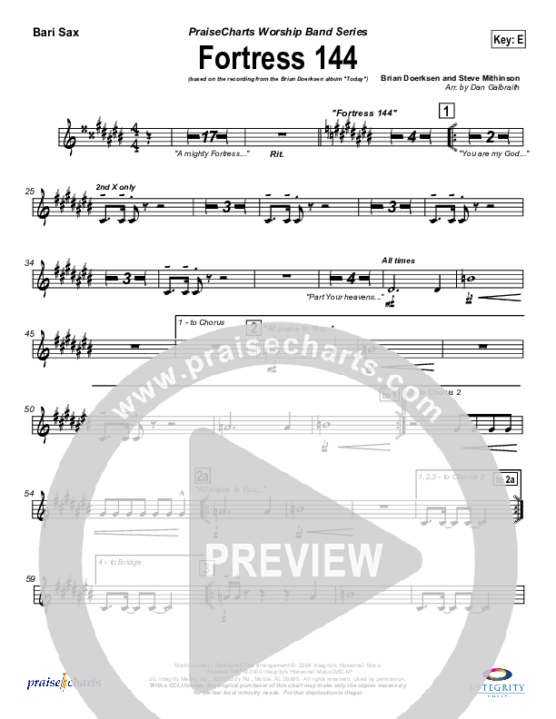 Fortress 144 (with A Mighty Fortress) Bari Sax (Brian Doerksen)