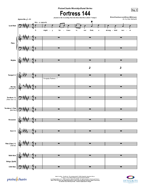 Fortress 144 (with A Mighty Fortress) Conductor's Score (Brian Doerksen)