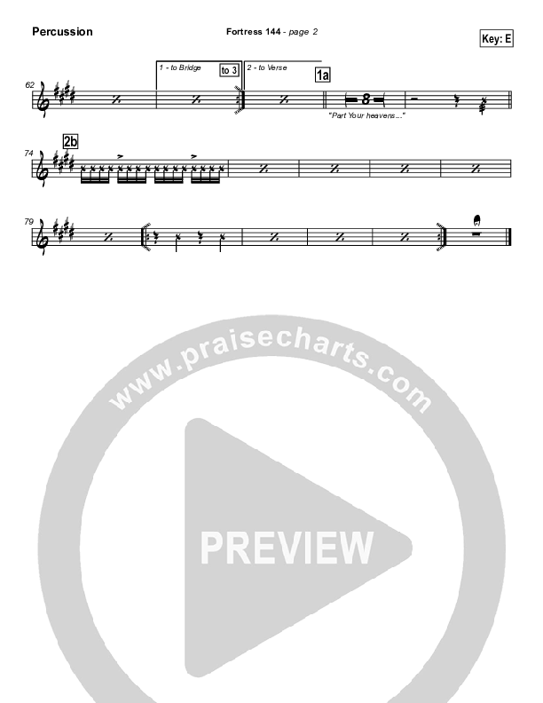 Fortress 144 (with A Mighty Fortress) Percussion (Brian Doerksen)