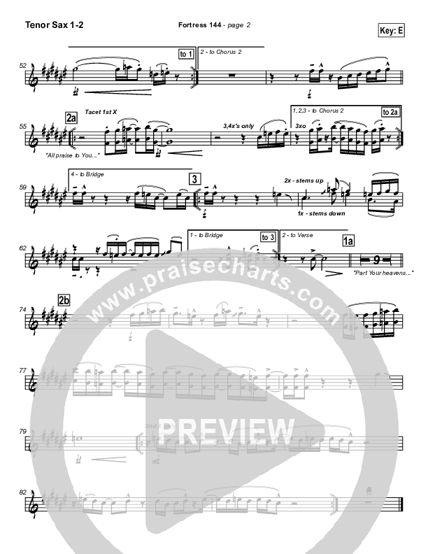 Fortress 144 (with A Mighty Fortress) Tenor Sax 1/2 (Brian Doerksen)