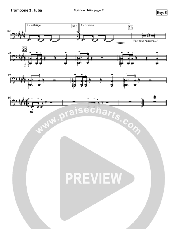 Fortress 144 (with A Mighty Fortress) Trombone 3/Tuba (Brian Doerksen)