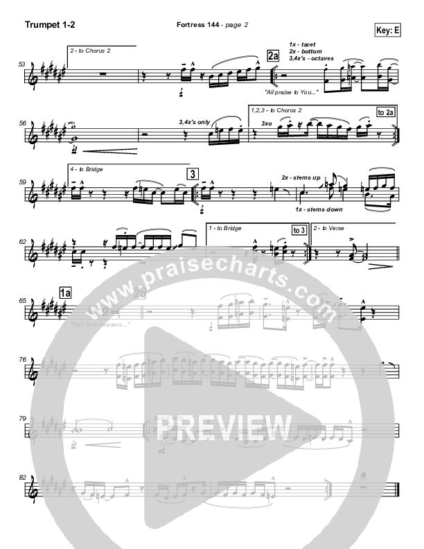 Fortress 144 (with A Mighty Fortress) Trumpet 1,2 (Brian Doerksen)