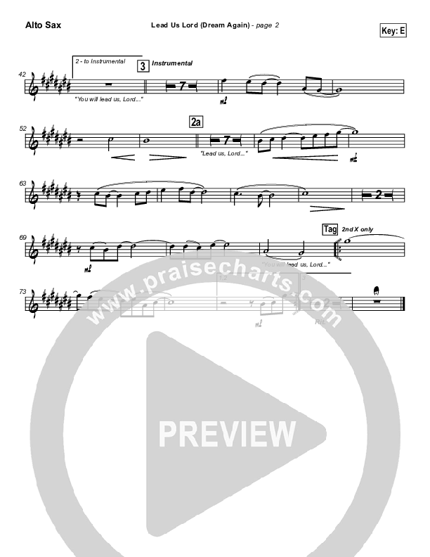 Lead Us Lord (Dream Again) Alto Sax (Brian Doerksen)