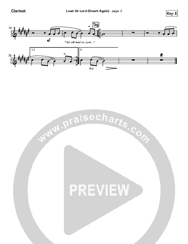 Lead Us Lord (Dream Again) Clarinet (Brian Doerksen)