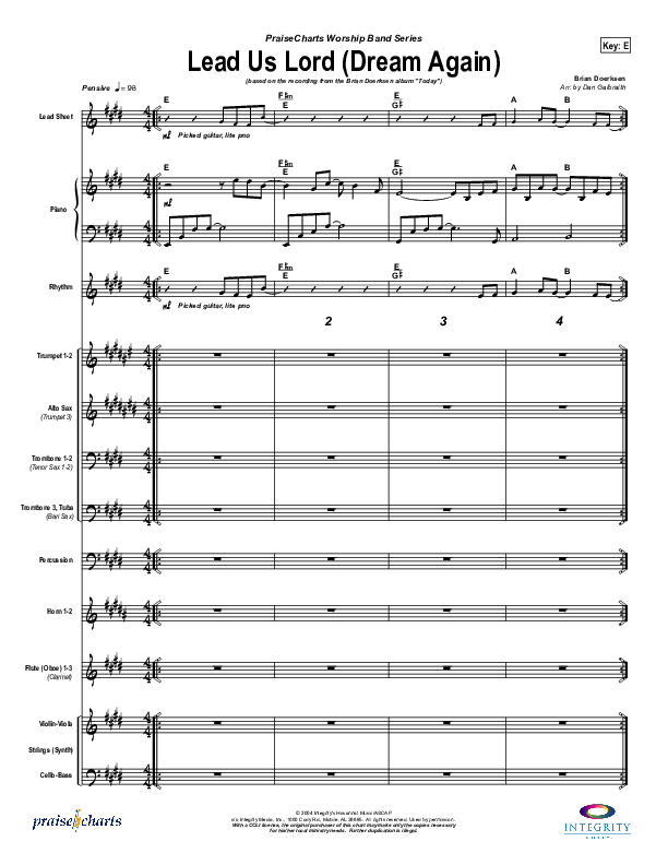 Lead Us Lord (Dream Again) Orchestration (Brian Doerksen)