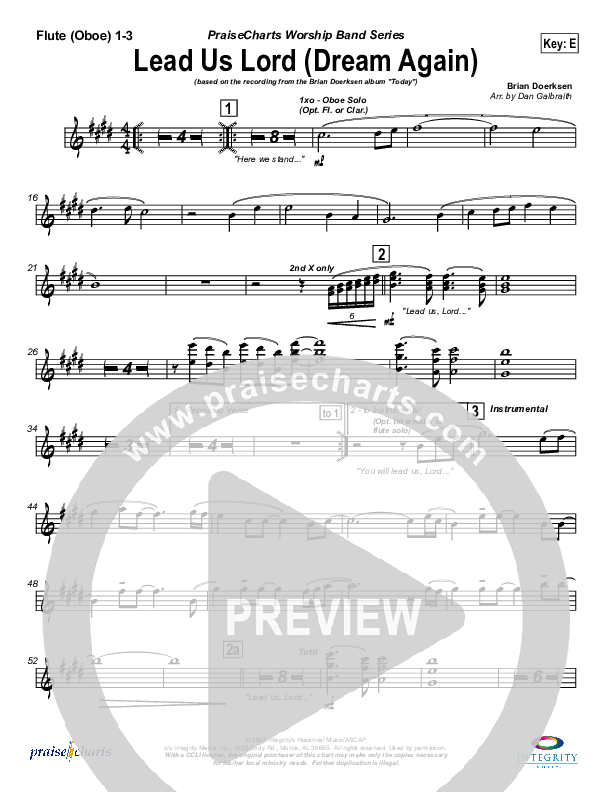 Lead Us Lord (Dream Again) Flute/Oboe 1/2/3 (Brian Doerksen)