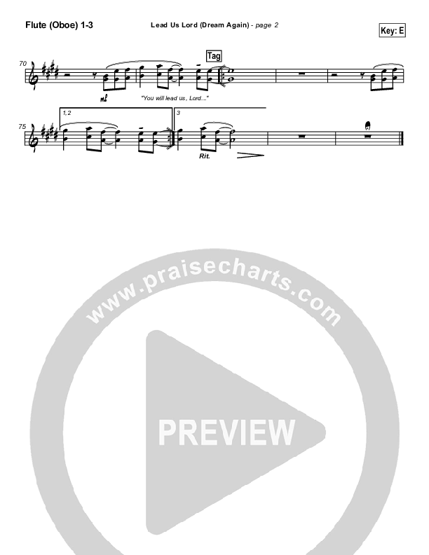 Lead Us Lord (Dream Again) Flute/Oboe 1/2/3 (Brian Doerksen)
