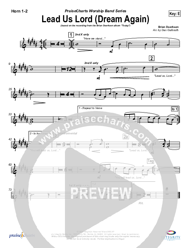 Lead Us Lord (Dream Again) French Horn 1/2 (Brian Doerksen)