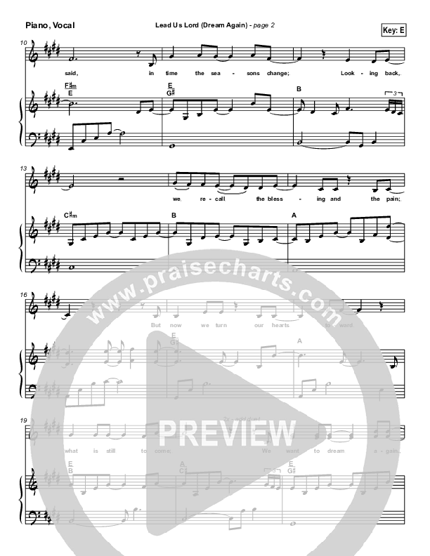 Lead Us Lord (Dream Again) Piano/Vocal (Brian Doerksen)