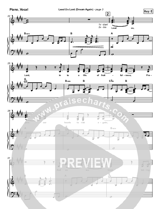 Lead Us Lord (Dream Again) Piano/Vocal (Brian Doerksen)