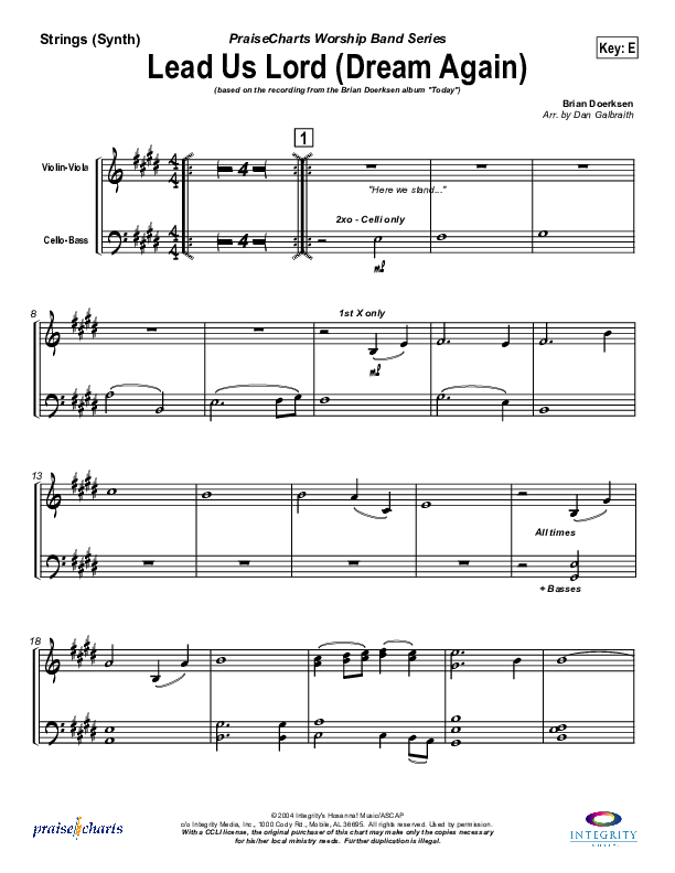 Lead Us Lord (Dream Again) Synth Strings (Brian Doerksen)