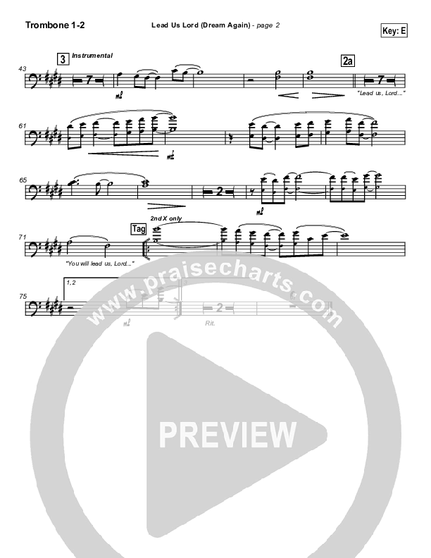 Lead Us Lord (Dream Again) Trombone 1/2 (Brian Doerksen)