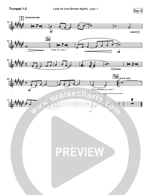 Lead Us Lord (Dream Again) Trumpet 1,2 (Brian Doerksen)