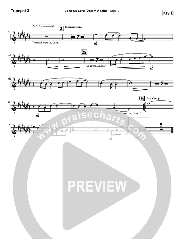 Lead Us Lord (Dream Again) Trumpet 3 (Brian Doerksen)