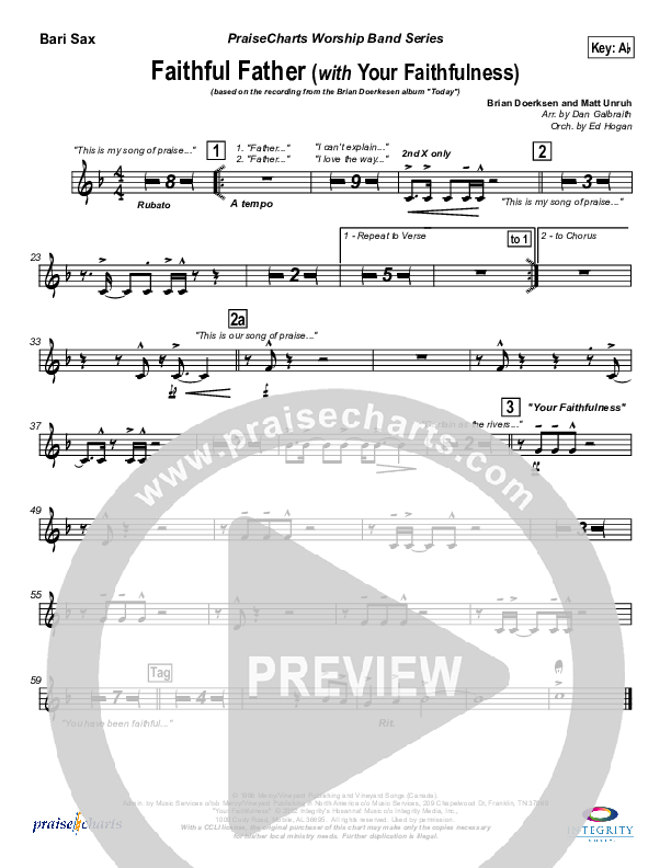 Faithful Father (with Your Faithfulness) Bari Sax (Brian Doerksen)