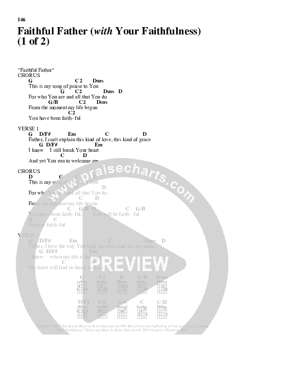 Faithful Father (with Your Faithfulness) Chord Chart (Brian Doerksen)