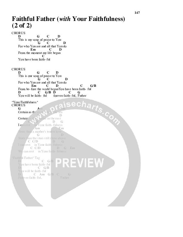 Faithful Father (with Your Faithfulness) Chord Chart (Brian Doerksen)