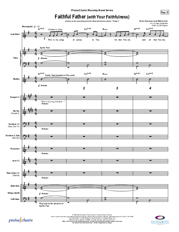 Faithful Father (with Your Faithfulness) Conductor's Score (Brian Doerksen)