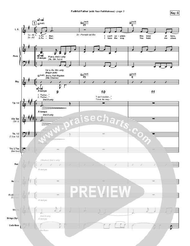 Faithful Father (with Your Faithfulness) Conductor's Score (Brian Doerksen)