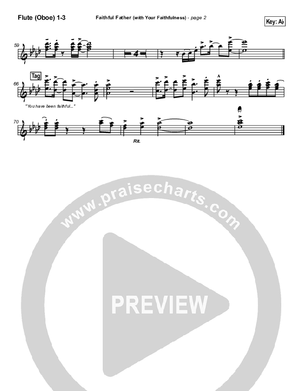 Faithful Father (with Your Faithfulness) Flute/Oboe 1/2/3 (Brian Doerksen)