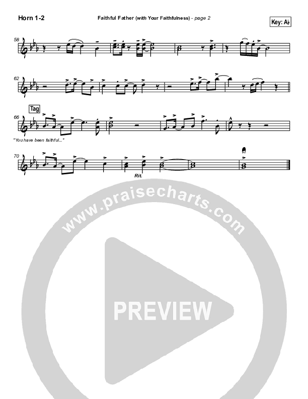 Faithful Father (with Your Faithfulness) French Horn 1/2 (Brian Doerksen)