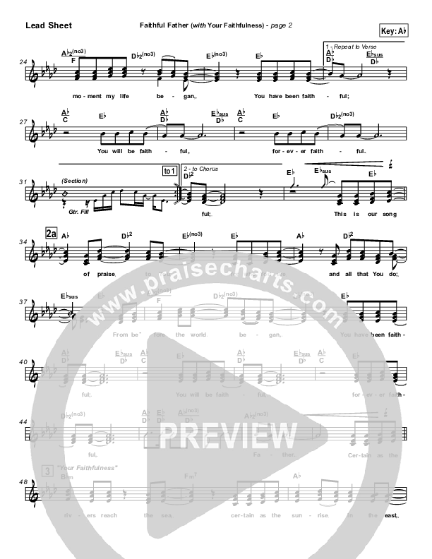 Faithful Father (with Your Faithfulness) Lead Sheet (Brian Doerksen)