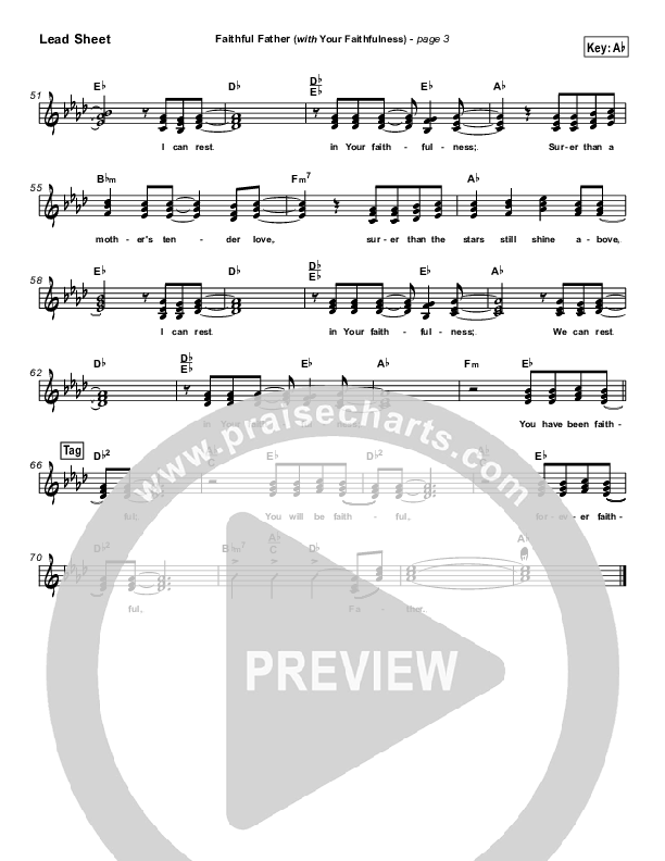 Faithful Father (with Your Faithfulness) Lead Sheet (Brian Doerksen)