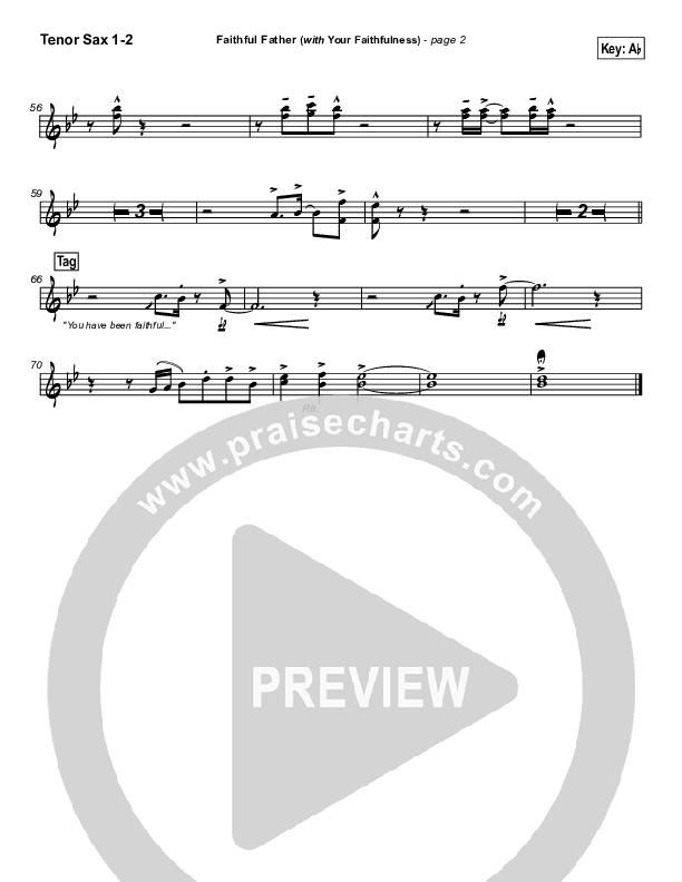 Faithful Father (with Your Faithfulness) Tenor Sax 1/2 (Brian Doerksen)