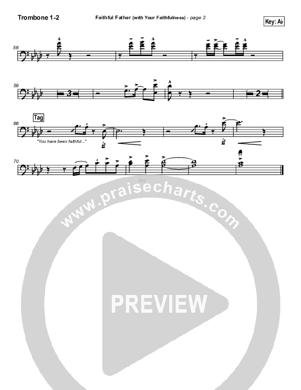 Faithful Father (with Your Faithfulness) Trombone 1/2 (Brian Doerksen)