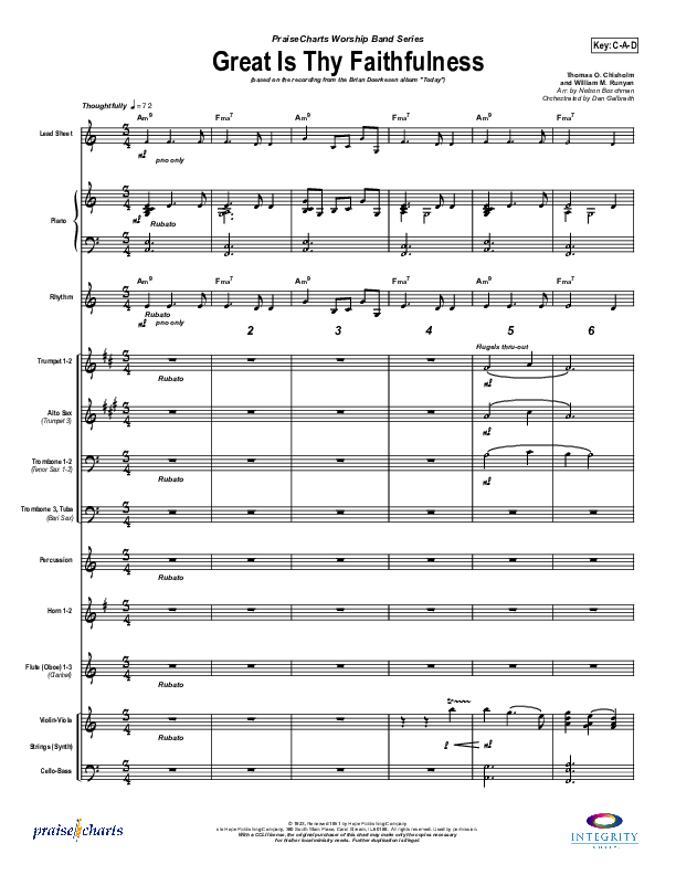 Great Is Thy Faithfulness Conductor's Score (Brian Doerksen)