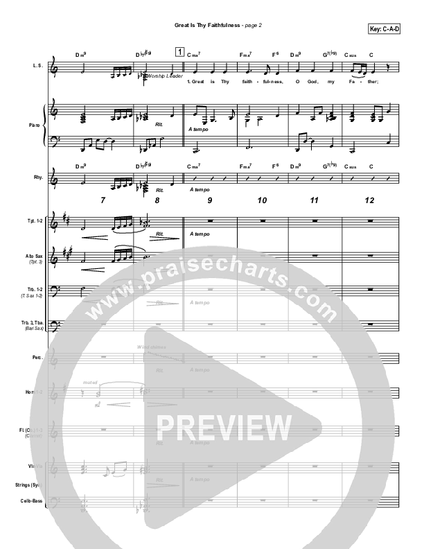 Great Is Thy Faithfulness Orchestration (Brian Doerksen)